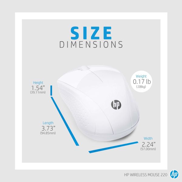 HP draadloze muis 220 (sneeuwwit) (7KX12AA#ABB)