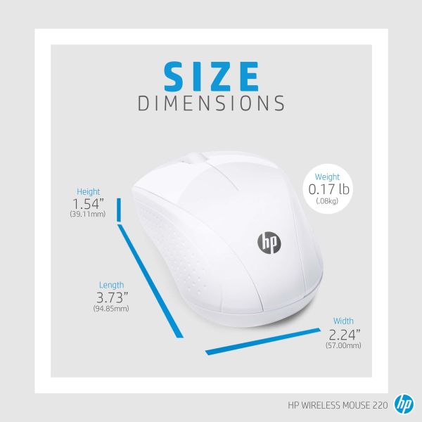 HP draadloze muis 220 (sneeuwwit) (7KX12AA#ABB)