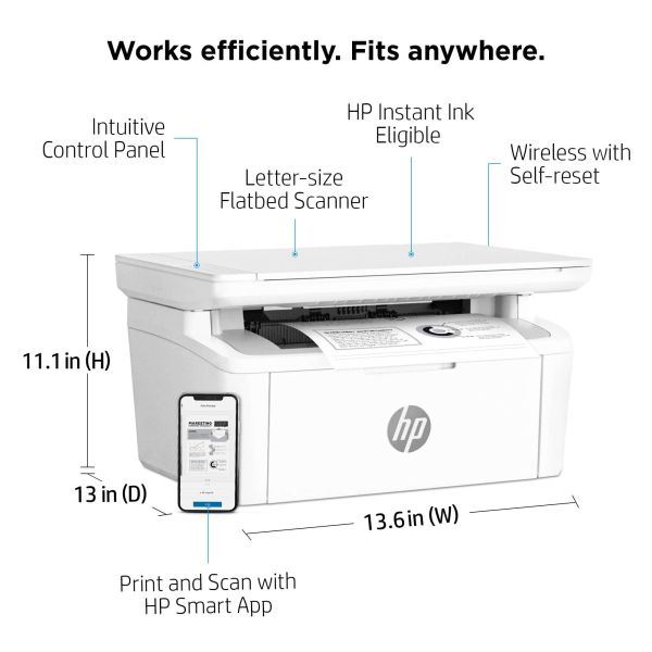HP LaserJet MFP M140w printer, Zwart-wit, Printer voor Kleine kantoren, Printen, kopiëren, scannen, Scannen naar e-mail; Scannen naar pdf; Compact formaat (7MD72F)