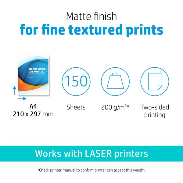 HP Professional Business Paper, Matte, 200 g/m2, A4 (210 x 297 mm), 150 sheets (7MV80A)
