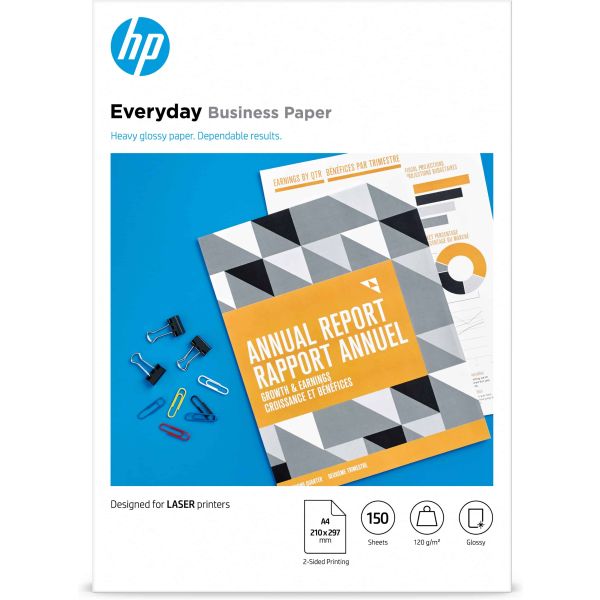 HP Everyday Business Paper, Glossy, 120 g/m2, A4 (210 x 297 mm), 150 sheets (7MV82A) HP Everyday Business Paper, Glossy, 120 g/m2, A4 (210 x 297 mm), 150 sheets (7MV82A)
