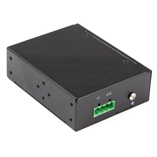 StarTech.com PoE+ Industrial Glasvezel naar Ethernet Media Converter 0W SFP naar RJ45 Single Mode/Multi Mode Gigabit Fiber naar Koper Compact design IP-30/ -40°C tot +75°C (IMC1GSFP60W)