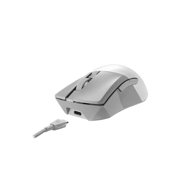 ASUS ROG Gladius III Wireless Aimpoint White muis Gamen Rechtshandig RF Wireless + Bluetooth + USB Type-A Optisch 36000 DPI (90MP02Y0-BMUA11)