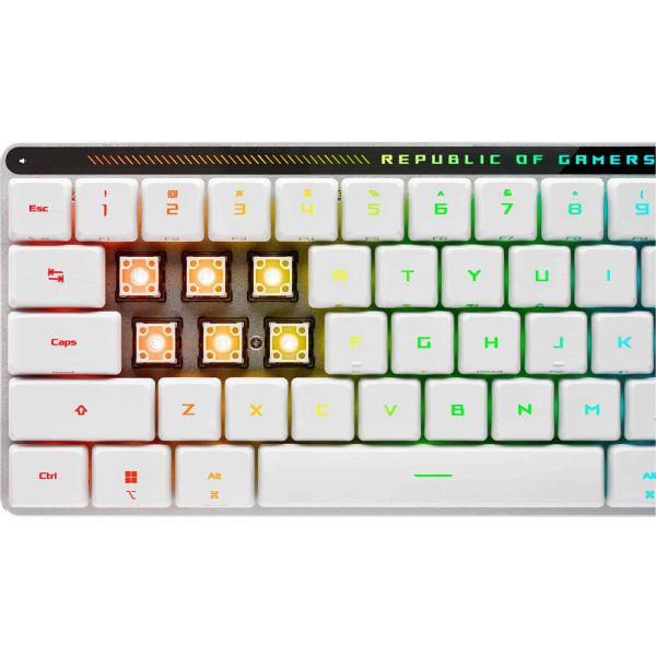 ASUS ROG Falchion RX Low Profile toetsenbord Gamen USB + RF Wireless + Bluetooth Wit (90MP03EC-BKUA10)
