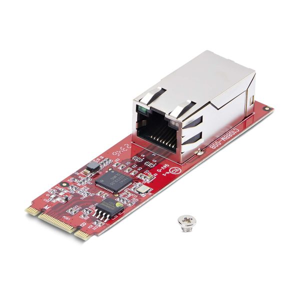 StarTech.com 1-Port 2.5GbE M.2 2280 Netwerkkaart, Multi-Gigabit Ethernet Adapter (2.5G/1G/100M/10M), NBASE-T (802.3bz) NIC, M.2 B+M Key, PCIe Ethernet Kaart, Voor SFF/Desktop PCs (MR12GI-NETWORK-CARD)