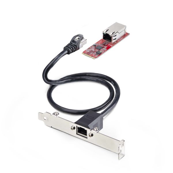 StarTech.com 1-Port 2.5GbE M.2 2280 Netwerkkaart, Multi-Gigabit Ethernet Adapter (2.5G/1G/100M/10M), NBASE-T (802.3bz) NIC, M.2 B+M Key, PCIe Ethernet Kaart, Voor SFF/Desktop PCs (MR12GI-NETWORK-CARD)