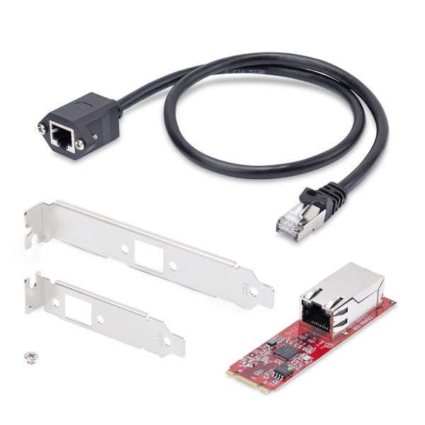 StarTech.com 1-Port 2.5GbE M.2 2280 Netwerkkaart, Multi-Gigabit Ethernet Adapter (2.5G/1G/100M/10M), NBASE-T (802.3bz) NIC, M.2 B+M Key, PCIe Ethernet Kaart, Voor SFF/Desktop PCs (MR12GI-NETWORK-CARD)