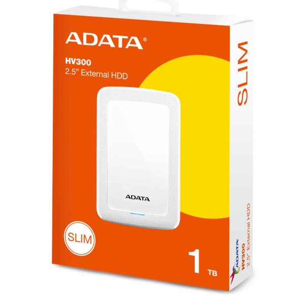 ADATA HV300 externe harde schijf 1 TB 2.5" 3.2 Gen 1 (3.1 Gen 1) Wit (AHV300-1TU31-CWH)