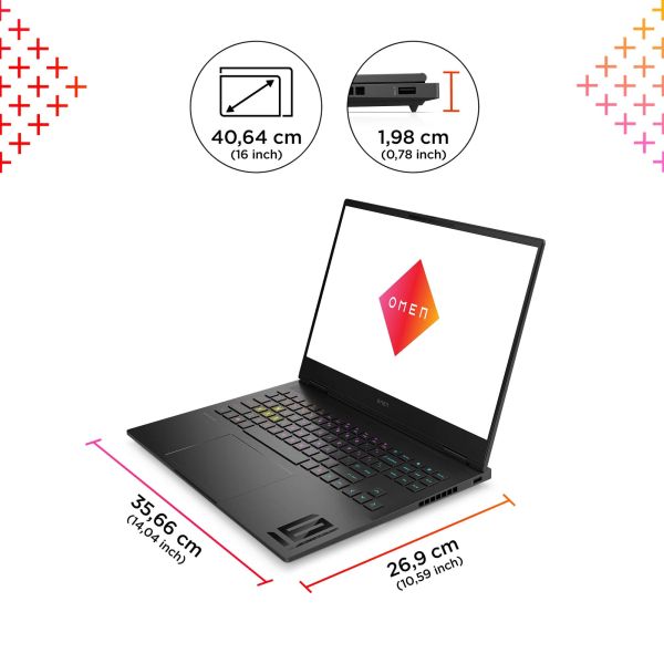 HP OMEN Transcend 16-u0190nd Intel® Core™ i9 i9-13900HX Laptop 40,6 cm (16") WQXGA 32 GB DDR5-SDRAM 1 TB SSD NVIDIA GeForce RTX 4070 Wi-Fi 6E (802.11ax) Windows 11 Home Zwart (833529-001)