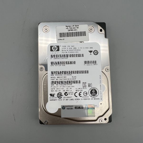 HP SPS-DRV,HD, 72GB 2.5 15K DP 6G SAS NHP (EH0072FARUA)