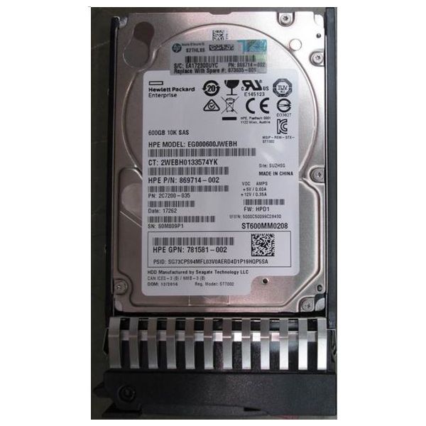 HP SPS-DRV HDD 600GB 12G 10K SFF SAS ST DS (873035-001)