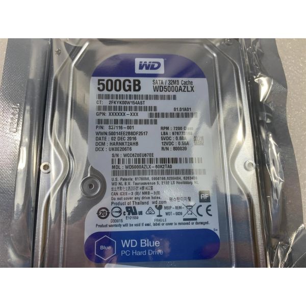 HP SPS-HDD 500GB WD XL1000C SATA Interne Harde Schijf (905236-001)