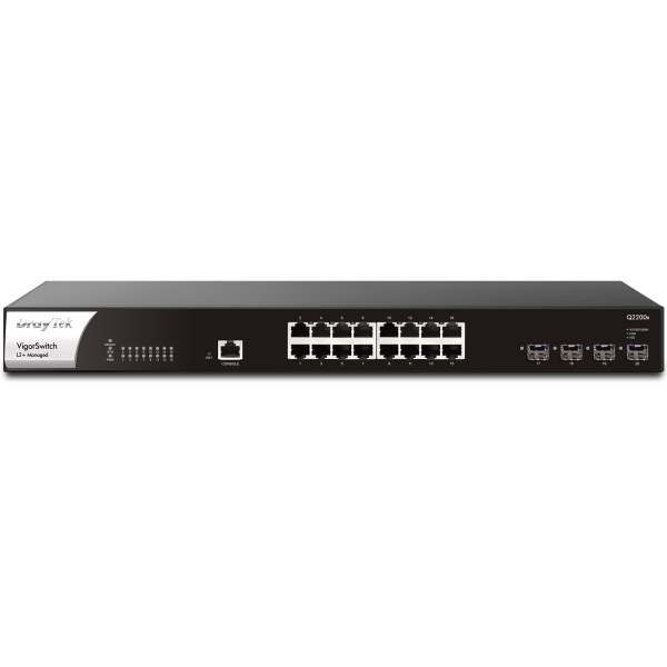 Draytek Switch 440mm DrayTek VigorSwitch  Q-2200X  4*SFP+/16*XG retail (VSWITCHQ2200X-DE-AT-CH)