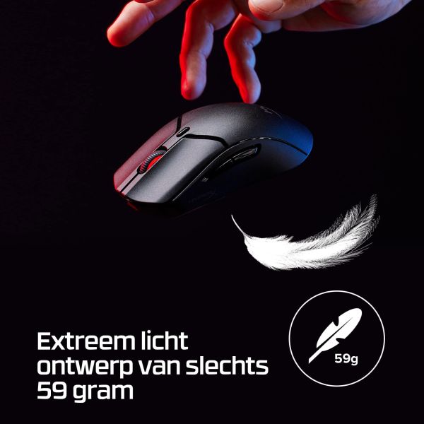 HP HyperX Pulsefire Haste 2 Mini - draadloze gaming muis (zwart) (7D388AA)