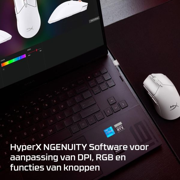 HP HyperX Pulsefire Haste 2 Mini - draadloze gamingmuis (wit) (7D389AA)