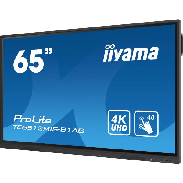 iiyama TE6512MIS-B3AG beeldkrant Kiosk-ontwerp 165,1 cm (65") LCD Wifi 400 cd/m² 4K Ultra HD Zwart Touchscreen Type processor Android 11 24/7 (TE6512MIS-B3AG)