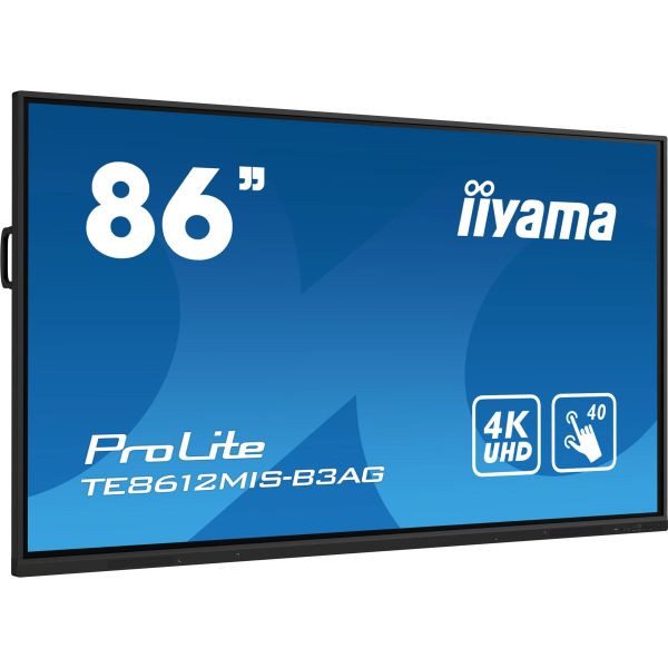 iiyama TE8612MIS-B3AG beeldkrant Kiosk-ontwerp 2,18 m (86") LCD Wifi 400 cd/m² 4K Ultra HD Zwart Touchscreen Type processor Android 11 24/7 (TE8612MIS-B3AG)