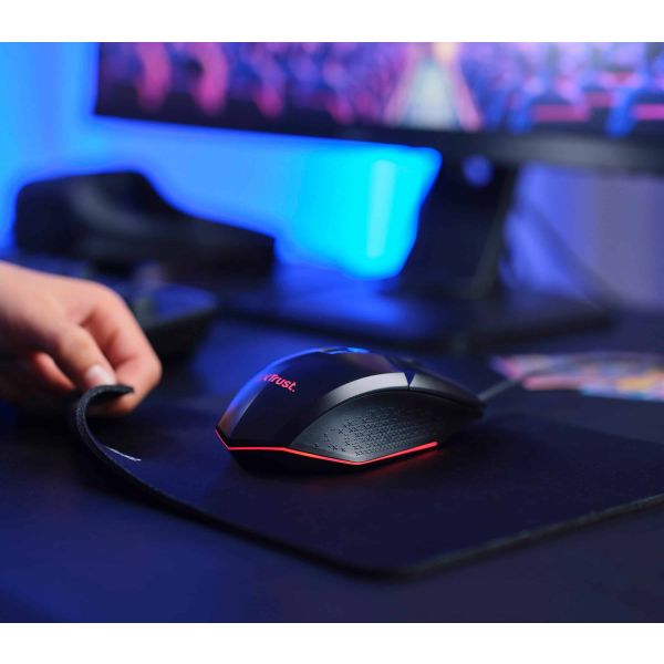 Trust GXT 792 Quadrox toetsenbord Inclusief muis Gamen USB QWERTY Belgisch Zwart (25409)