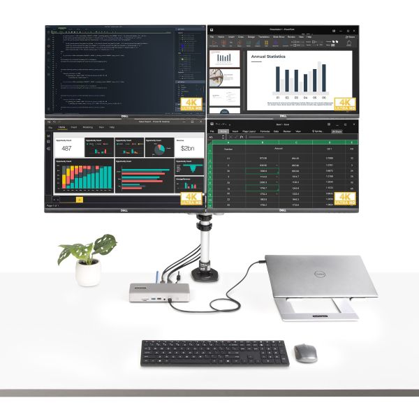 StarTech.com Universeel USB4 &amp; Thunderbolt 4 Docking Station, Quad Display op Windows, Dual Display op MacBook, HDMI DP Dock met 100W Laptop Charging (132UE-TB4USB4DOCK)