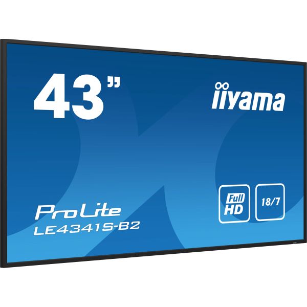 iiyama PROLITE LE4341S-B2 Digitale signage flatscreen 108 cm (42.5") LCD 350 cd/m² Full HD Zwart 18/7 (LE4341S-B2)