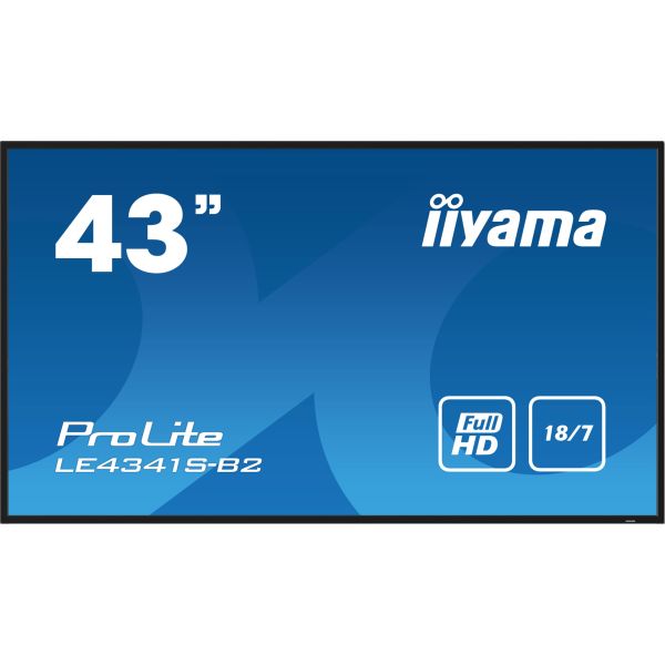 iiyama PROLITE LE4341S-B2 Digitale signage flatscreen 108 cm (42.5") LCD 350 cd/m² Full HD Zwart 18/7 (LE4341S-B2) iiyama PROLITE LE4341S-B2 Digitale signage flatscreen 108 cm (42.5") LCD 350 cd/m² Full HD Zwart 18/7 (LE4341S-B2)