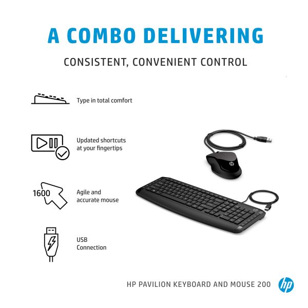HP Pavilion -toetsenbord en -muis 200 (9DF28AA#ABB)