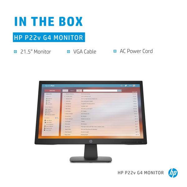 HP P22v G4 54,6 cm (21.5") 1920 x 1080 Pixels Full HD Zwart (9TT53AA#ABB)