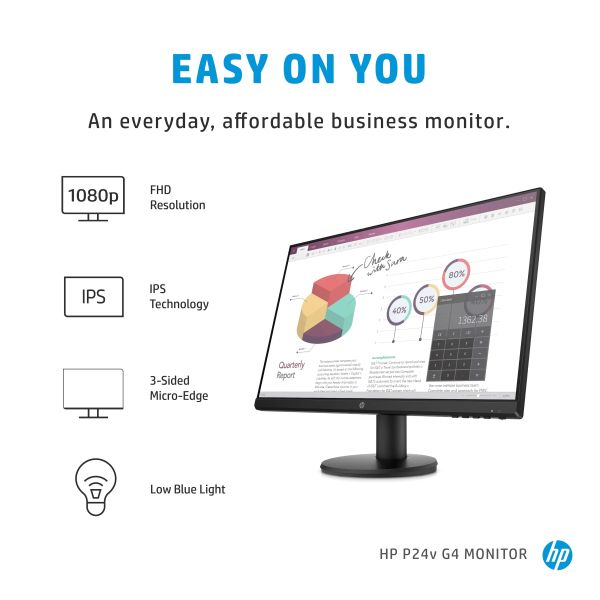 HP P24v G4 60,5 cm (23.8") 1920 x 1080 Pixels Full HD Zwart (9TT78AA#ABB)