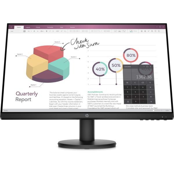 HP P24v G4 60,5 cm (23.8") 1920 x 1080 Pixels Full HD Zwart (9TT78AA#ABB)