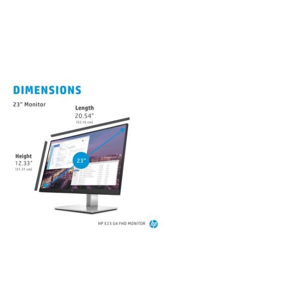 HP E-Series E23 G4 58,4 cm (23") 1920 x 1080 Pixels Full HD LCD Zwart, Zilver (9VF96AA#ABB)