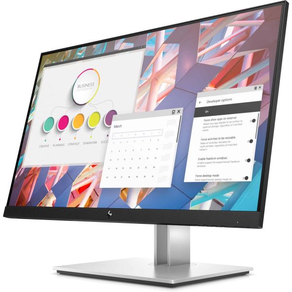 HP E-Series E24 G4 60,5 cm (23.8") 1920 x 1080 Pixels Full HD LCD Zwart, Zilver (9VF99AA)