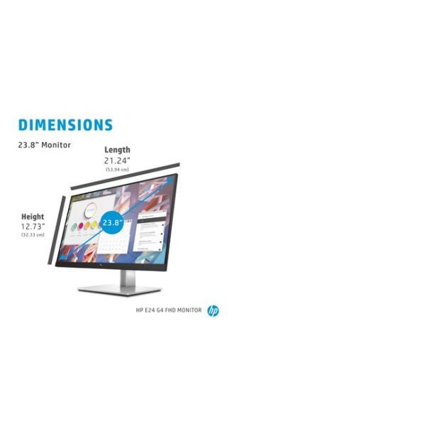 HP E-Series E24 G4 60,5 cm (23.8") 1920 x 1080 Pixels Full HD LCD Zwart, Zilver (9VF99AA)