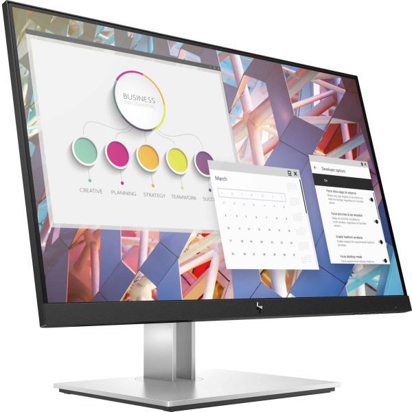 HP E-Series E24 G4 60,5 cm (23.8") 1920 x 1080 Pixels Full HD LCD Zwart, Zilver (9VF99AA#ABB)