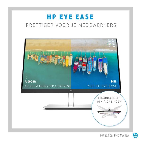 HP E-Series E27 G4 68,6 cm (27") 1920 x 1080 Pixels Full HD LED Zwart (9VG71AA#ABB)