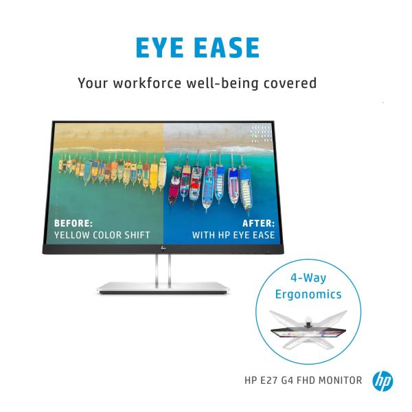 HP E-Series E27 G4 68,6 cm (27") 1920 x 1080 Pixels Full HD LED Zwart (9VG71AA#ABB)