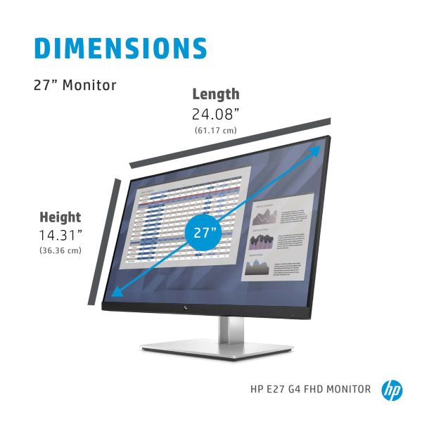 HP E-Series E27 G4 68,6 cm (27") 1920 x 1080 Pixels Full HD LED Zwart (9VG71AA#ABB)