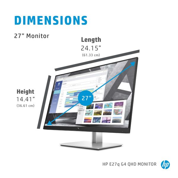 HP E-Series E27q G4 QHD 68,6 cm (27") 2560 x 1440 Pixels Quad HD Zwart (9VG82AA#ABB) HP E-Series E27q G4 QHD 68,6 cm (27") 2560 x 1440 Pixels Quad HD Zwart (9VG82AA#ABB)
