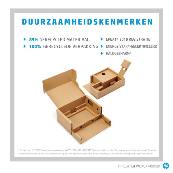 HP E-Series E24i G4 61 cm (24") 1920 x 1200 Pixels WUXGA Zwart, Zilver (9VJ40AA#ABB)
