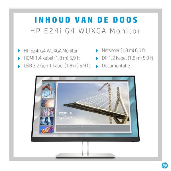 HP E-Series E24i G4 WUXGA-monitor (9VJ40AA#ABB)