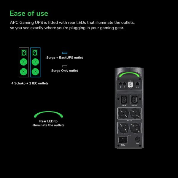 APC Back-UPS Pro BGM2200B-GR - 2200VA/1320W, 4x Schuko & 2x C13 uitgang, 3x USB charger, USB dataport (BGM2200B-UK)