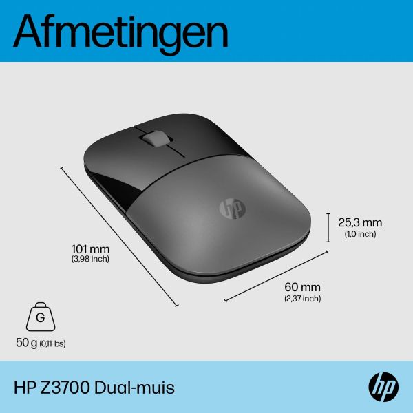 HP Z3700 Dual Silver-muis (758F2AAE) HP Z3700 Dual Silver-muis (758F2AAE)