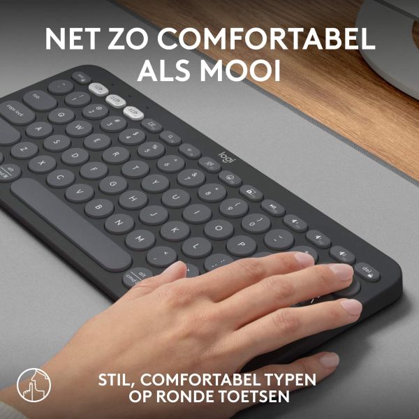 Logitech Pebble Keys 2 K380s toetsenbord RF-draadloos + Bluetooth QWERTY US International Grafiet (920-011851)