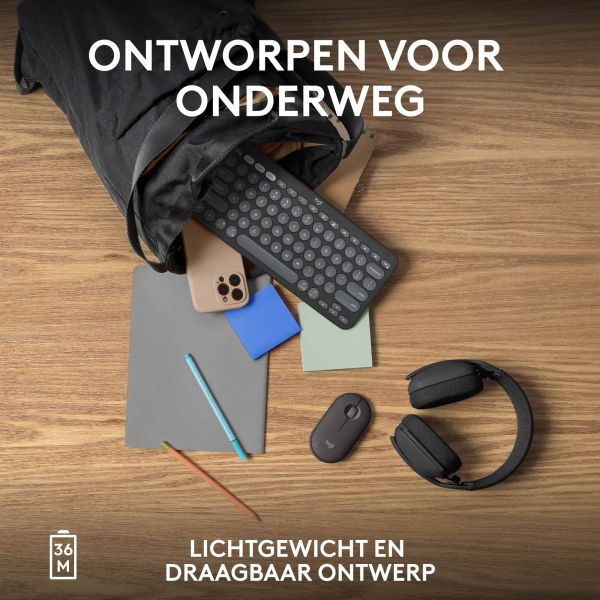 Logitech Pebble Keys 2 K380s toetsenbord RF-draadloos + Bluetooth QWERTY US International Grafiet (920-011851)