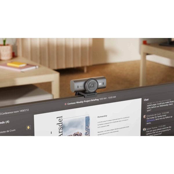 Logitech MX Brio 705 for Business webcam 8,5 MP 4096 x 2160 Pixels USB 3.2 Gen 1 (3.1 Gen 1) Aluminium, Zwart (960-001530)