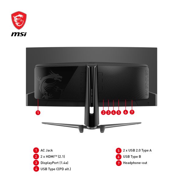 MSI MAG 341CQPDE QD-OLED computer monitor 86,4 cm (34") 3440 x 1440 Pixels UltraWide Quad HD Zwart (9S6-3DD04T-004)