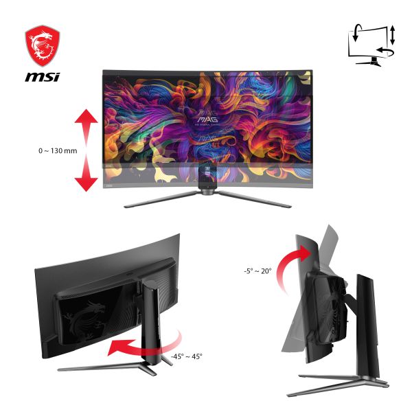MSI MAG 341CQPDE QD-OLED computer monitor 86,4 cm (34") 3440 x 1440 Pixels UltraWide Quad HD Zwart (9S6-3DD04T-004)