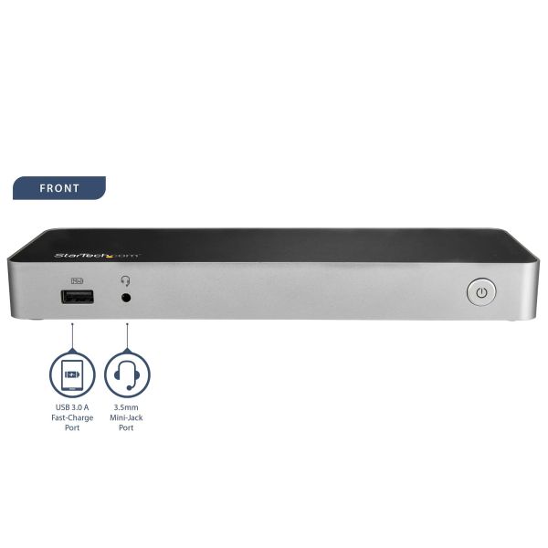 StarTech.com USB C Dock, Dual Monitor HDMI & DisplayPort 4K 30Hz, USB Type-C Laptop Docking Station, 60W Power Delivery, SD, 4 ports USB-A 3.0 Hub, GbE, Audio, Thunderbolt 3 Compatibel (DK30CHDPPDUE) 1/13 StarTech.com USB C Dock, Dual Monitor HDMI & DisplayPort 4K 30Hz, USB Type-C Laptop Docking Station, 60W Power Delivery, SD, 4 ports USB-A 3.0 Hub, GbE, Audio, Thunderbolt 3 Compatibel (DK30CHDPPDUE)
