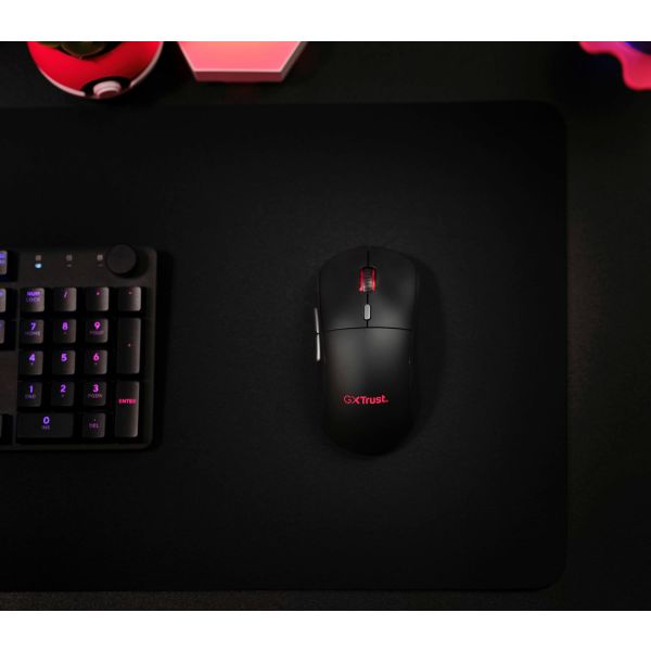 Trust GXT 926 Redex II Draadloze gamingmuis – draadloze gaming muis – RF draadloos – RGB‑verlichting – Rechtshandig – Zwart (25126)