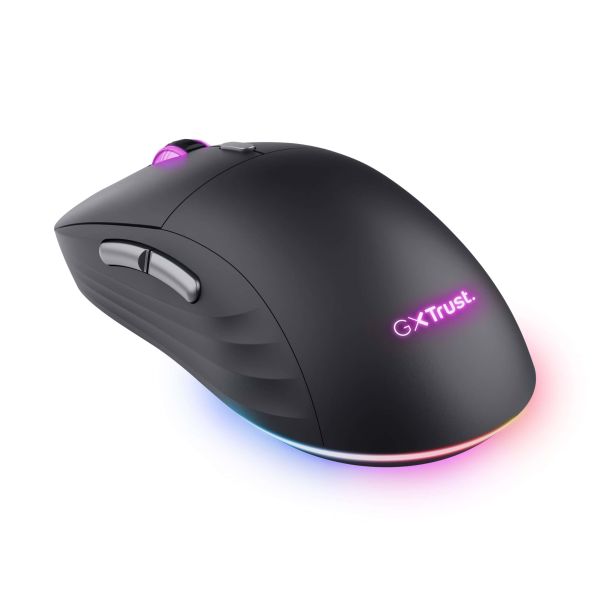 Trust GXT 926 Redex II Draadloze gamingmuis – draadloze gaming muis – RF draadloos – RGB‑verlichting – Rechtshandig – Zwart (25126)
