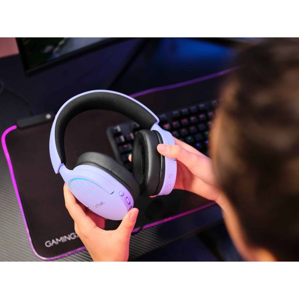 Trust GXT 491P Fayzo Gaming Headset – Bedraad + draadloos – USB-A + Bluetooth – Zwart/Paars (25305) Trust GXT 491P Fayzo Gaming Headset – Bedraad + draadloos – USB-A + Bluetooth – Zwart/Paars (25305)